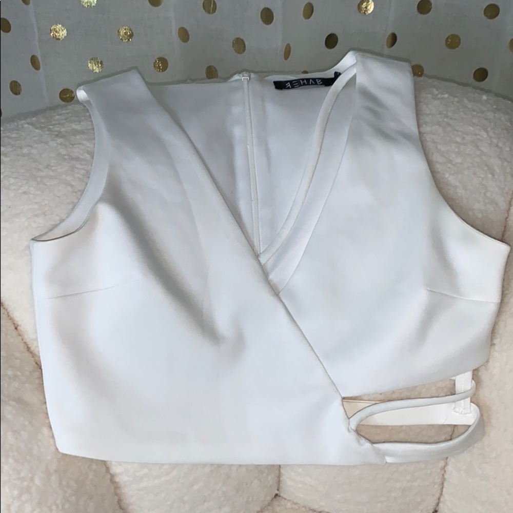 Classy White Cropped Top Size Medium